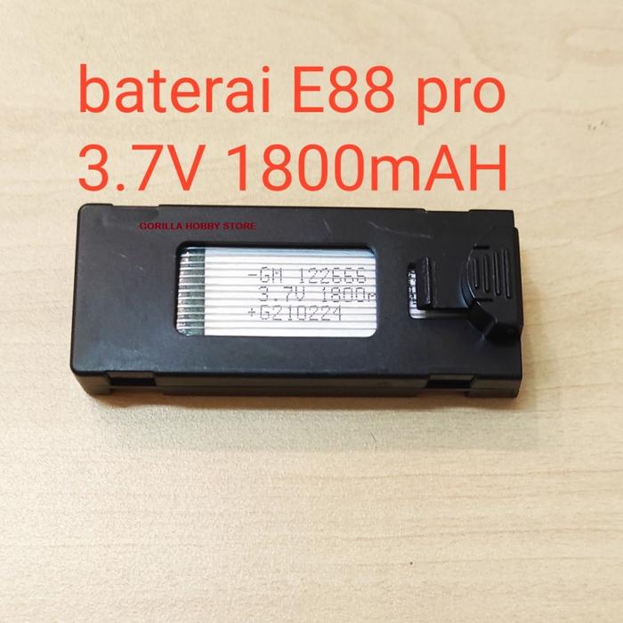 Gambar baterai drone E88 PRO 3.7V 1800mAH battery lipo drone E88 - Hitam dari Gorilla Hobby store undefined Tokopedia