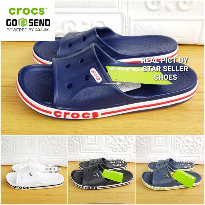 Jual SANDAL CROCS BAYA SLIDE ORIGINAL biru navy, 41 Kota