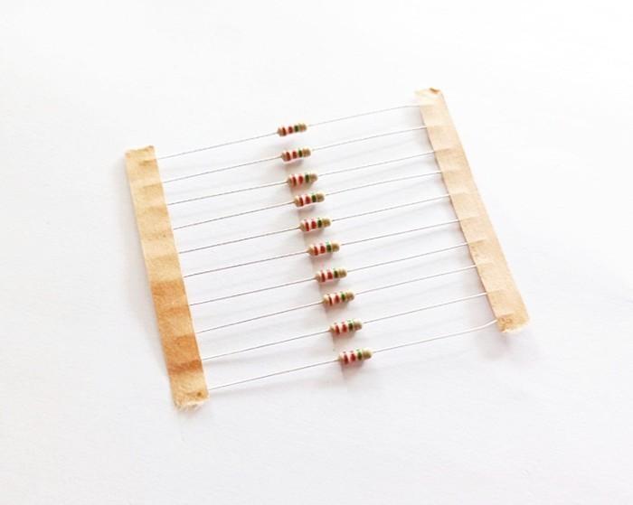 sourcing map 100pcs 2W 75 Ohms Résistance couche carbone 5% Tolérance 4 bande couleur