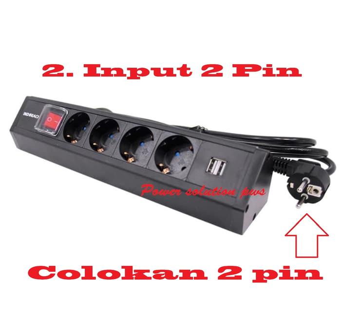 Gambar indorack PDU4G2 pdu desktop 4 Kontak dgn sakelar dan 2 port USB 2.0 2U - 2. INPUT 2 PIN dari Power solution pws undefined Tokopedia