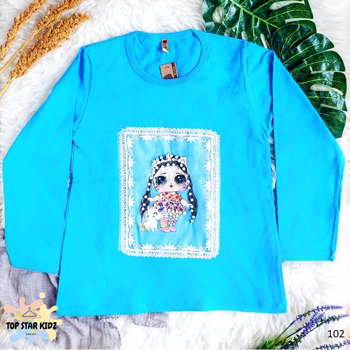 Gambar 102 Kaos Anak Perempuan Lengan Panjang LOL 3 4 5 6 7 8 9 10 11 tahun - S, Biru dari Top Star Kidz undefined Tokopedia