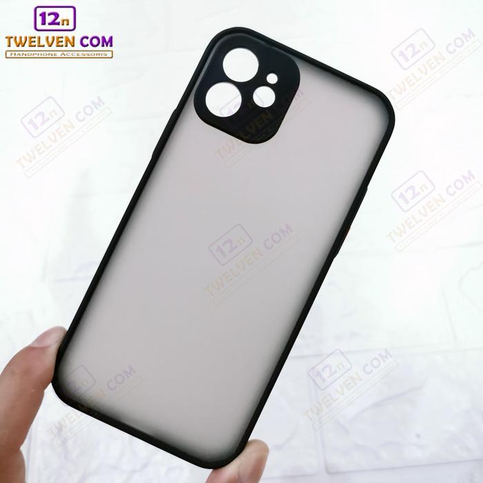 Gambar Case IPHONE 12 - Casing Hardcase MyChoice + Pelindung Camera - Hitam, +Tempered Glass dari Twelven com Kota Administrasi Jakarta Barat Tokopedia
