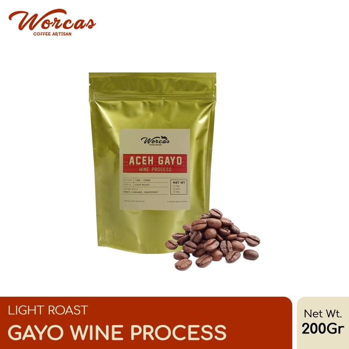 Gambar Kopi Arabica Aceh Gayo "Wine" 200 Gram Light Roast (Biji/Bubuk) - KOPI BIJI dari WORCAS COFFEE undefined Tokopedia