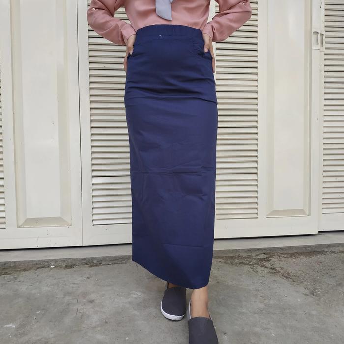 Gambar ROK KERJA KATUN - Navy, XXXL dari Celana Katun Madiun undefined Tokopedia