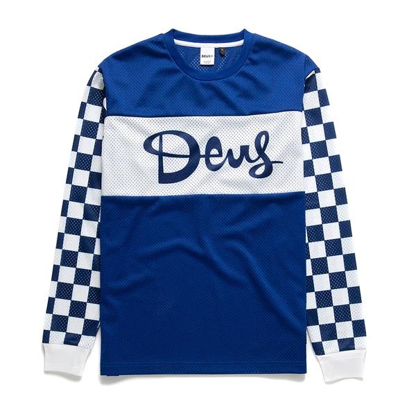 Gambar DEUS - CATCH HELL MOTO JERSEY - BLUE COMBO, S dari Deus Ex Machina Indonesia undefined Tokopedia