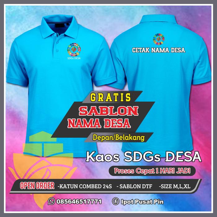 Gambar KAOS SDGs DESA KERAH - Gratis sablon nama desa - Biru Muda, XXL dari Ipot Designer undefined Tokopedia