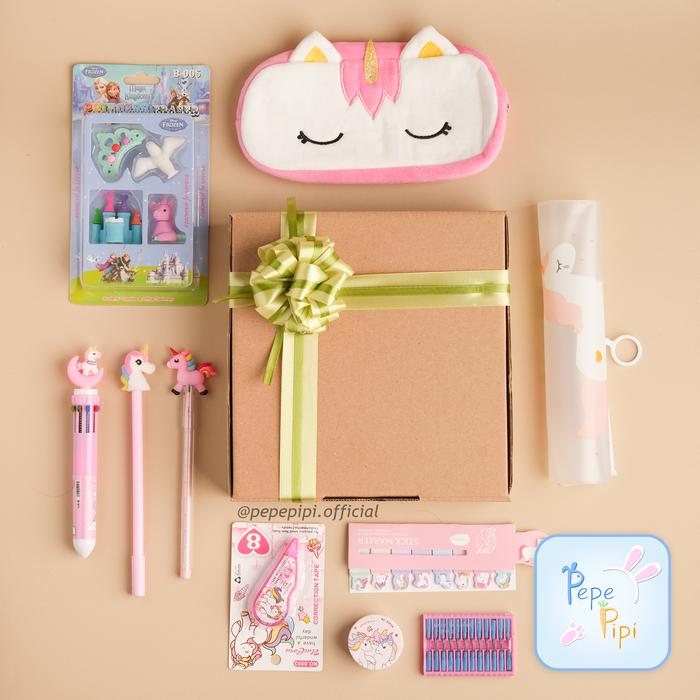Gambar Parcel Lebaran Alat Tulis Bingkisan Kado Gift Set Kotak Pensil Pulpen - Unicorn dari Pepepipi undefined Tokopedia