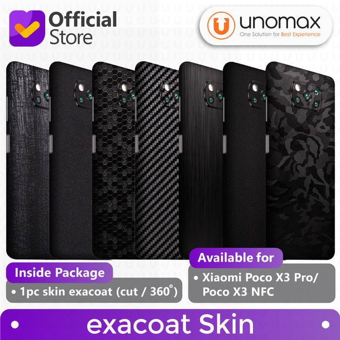Gambar Skin / Garskin Xiaomi Poco X3 NFC Exacoat - Leather Black, Cut-Back Only dari unomax undefined Tokopedia