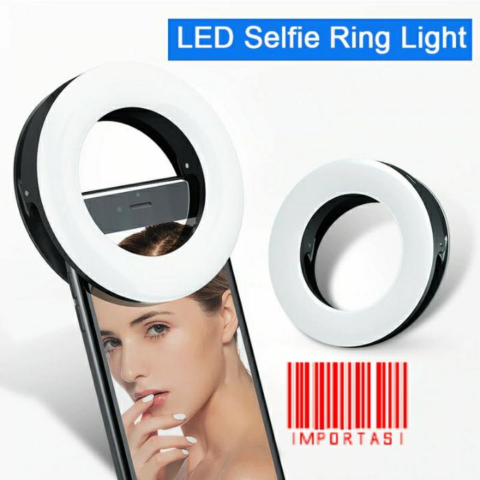Gambar Lampu Halo Ring Light LED Selfie Smartphone Clip 40 LED Jepit HP dari Importasi undefined Tokopedia