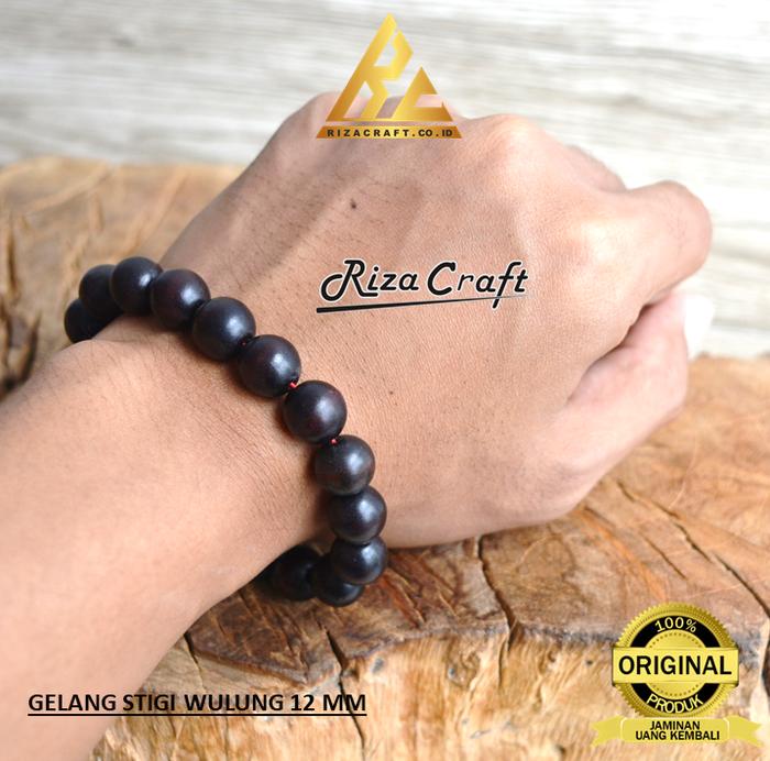 Gambar Gelang Kayu Stigi Wulung Hitam 12 mm Asli Original untuk Pria Wanita dari Watu Kayu Craft undefined Tokopedia