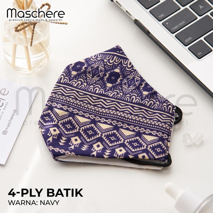 Gambar Maschere Masker Kain KN95 Motif Batik - 4 Ply - Navy dari Maschere Indonesia undefined Tokopedia