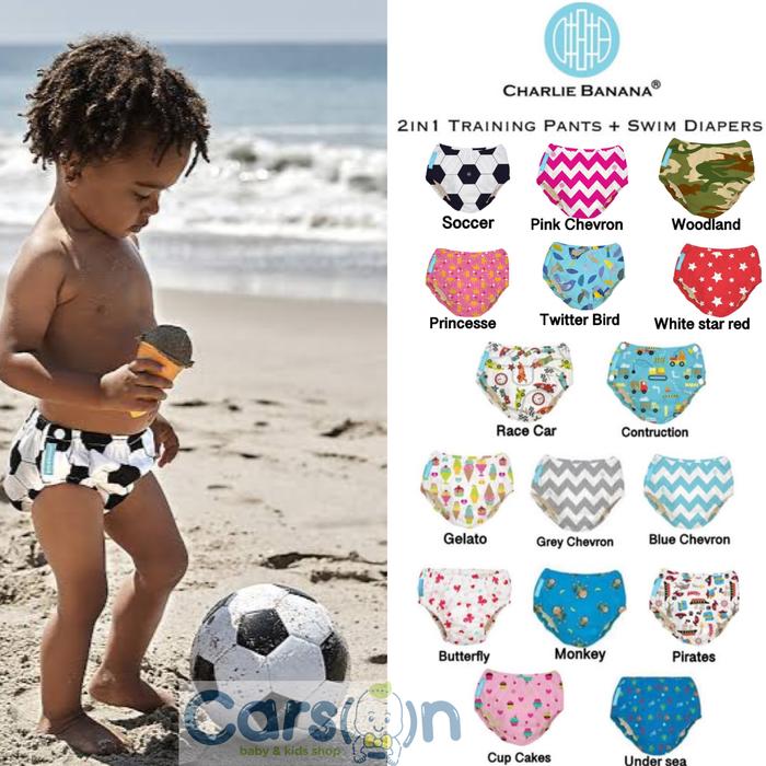 Gambar Charlie Banana 2in1 Swim Diaper & Training Pants|Celana Renang Anak - WOODLAND M dari Carson Baby Shop undefined Tokopedia