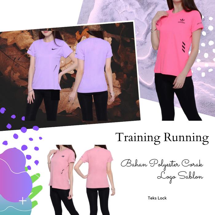 Gambar Baju training olahraga kaos running fitness lari senam wanita murah - #000, L dari Teks - Lock undefined Tokopedia