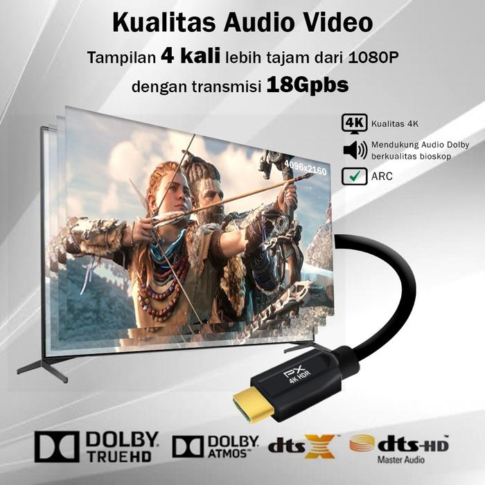 Jual Kabel Hdmi PX 5m 4k gold 60hz hdmi-5mm Cable hdtv