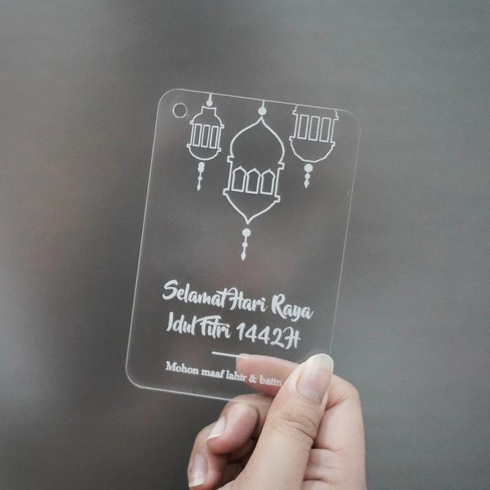 Gambar Kartu Lebaran Unik bahan Kayu / Akrilik (Bisa Custom) - Design C, Bahan Kayu dari Studio45 undefined Tokopedia