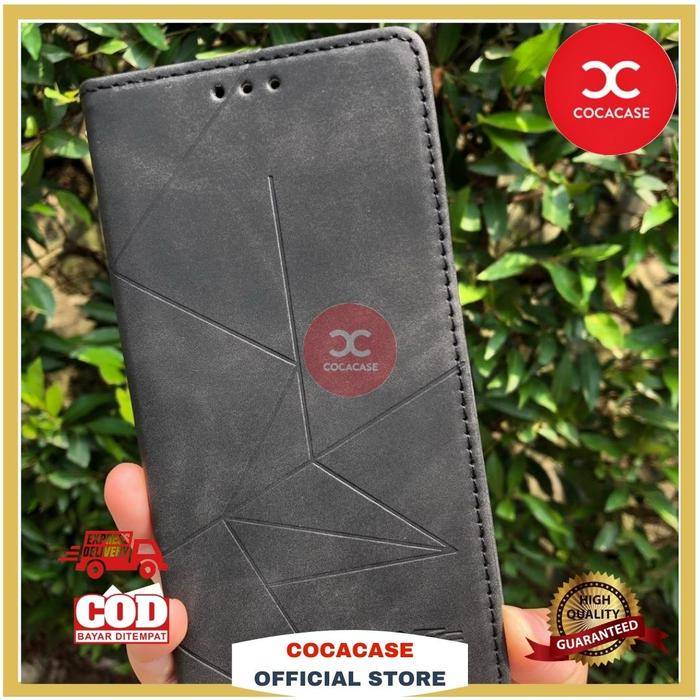 Magnetic Flip Case Realme Pro 7i Pro Case Dompet Luxury Leather  Hitam, Realme