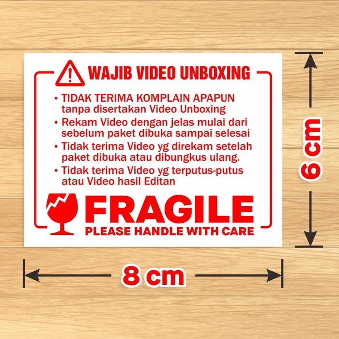 Gambar Sticker Fragile Label Video Unboxing Stiker Pengiriman 6x8 cm 100 pcs dari Bungur-Shop undefined Tokopedia