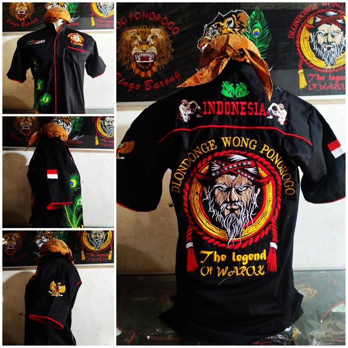Gambar Baju Hem Kemeja Pria Warok Reyog Reog Ponorogo Full Bordir - M dari N98 STORE undefined Tokopedia