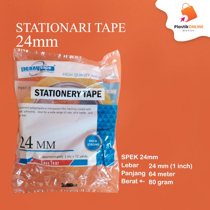 Gambar Isolasi Stationery Bening | Isolasi Easy Tear | Lakban | Plakban - Easy Tear 24 mm dari Plastik Online Murah undefined Tokopedia
