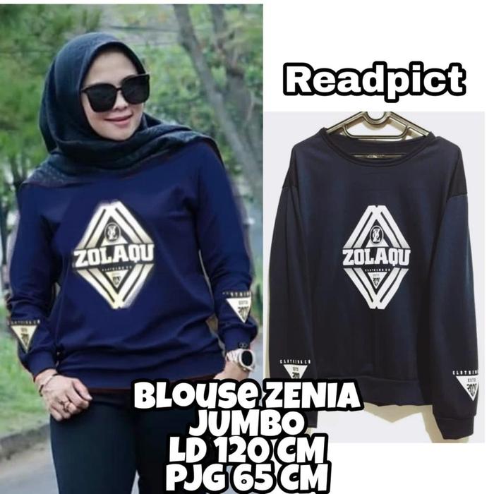 Gambar ATASAN LENGAN PANJANG JUMBO WANITA FASHION / BLOUSE JUMBO ZENIA - XXL, MARON dari Jun Jun Fashion Shop undefined Tokopedia