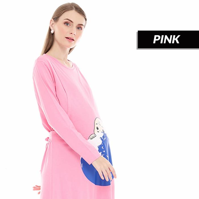 Gambar Maternity Dress / Mamycloth / Ibu Hamil dan Menyusui Terbaik Termurah - Pink, all size dari Bantal Hamil Mamycloth undefined Tokopedia