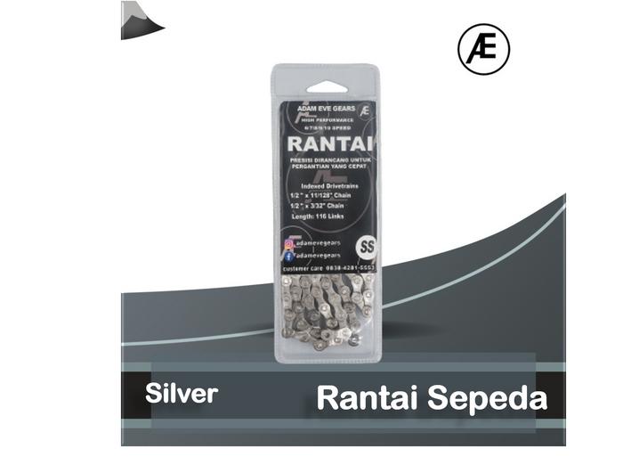 Gambar ADAMEVE BICYCLE CHAIN RANTAI SEPEDA LIPAT MTB RB BMX - SPEED 1 SILVER dari Adam Eve Gears undefined Tokopedia