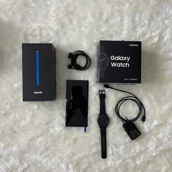 Gambar Samsung Galaxy Note 10 Plus 512 GB with Galaxy watch 42mm Black - HP ONLY dari sjahtera undefined Tokopedia
