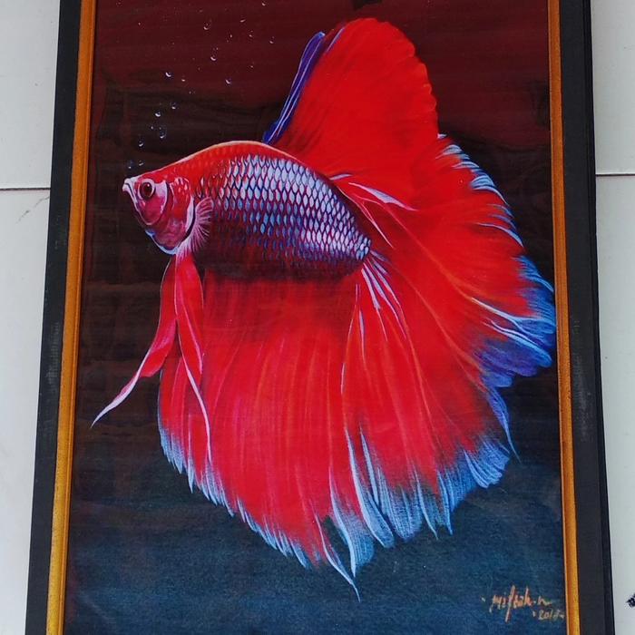 Jual Lukisan Cetak Ikan Cupang Hias Plus Bingkai Kab Cilacap Yuncuingart Tokopedia