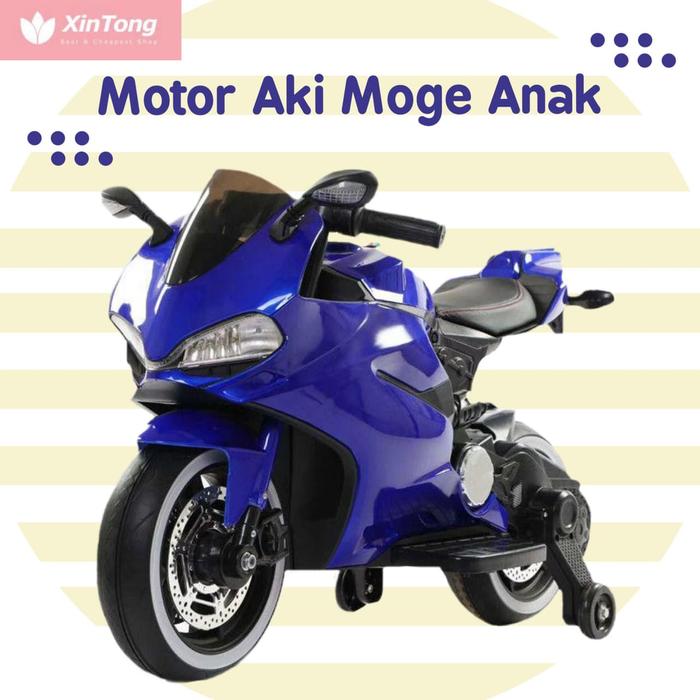 Gambar Motor Aki Moge Anak Ada Roda Samping Bisa bergerak Seperti Motor Asli dari Xintong shop undefined Tokopedia