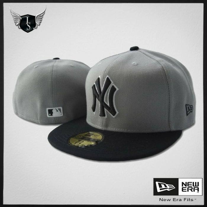 Gambar Topi Fitted Hat Baseball New Era 59Fifty NY Yankees Abu Hitam - grey dari Snapbacx.bdg undefined Tokopedia