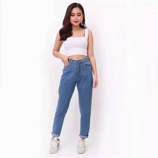 Gambar CELANA JEANS WANITA CUT BF BOYFRIEND CUT CROP UNFINISHE - medium+belt, 27 dari tokoku_Collection undefined Tokopedia