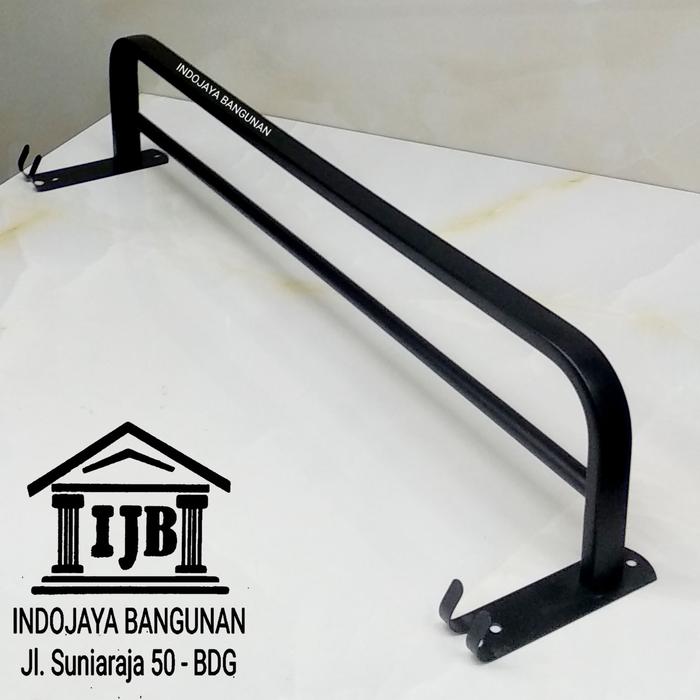 Gambar Rak Handuk Chrome / Black 60 cm Bisa Dilipat - Black NonLipat dari INDOJAYA BANGUNAN BDG undefined Tokopedia