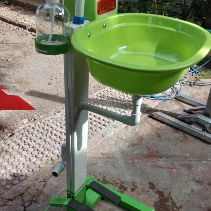Gambar alat cuci tangan wastafel portable otomatis (pedal) dari alkreatif shop undefined Tokopedia