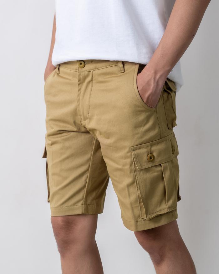 Short Cargo Pants - Khaki - Khaki, 32 