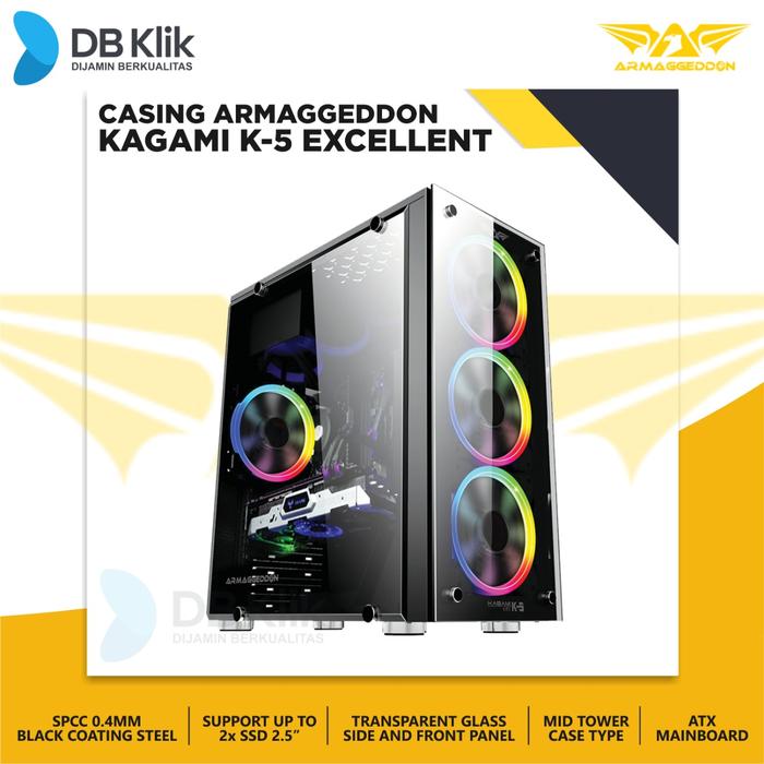 Casing Armaggeddon KAGAMI K5 Full ATX - KAGAMI K-5 Excellent BLACK