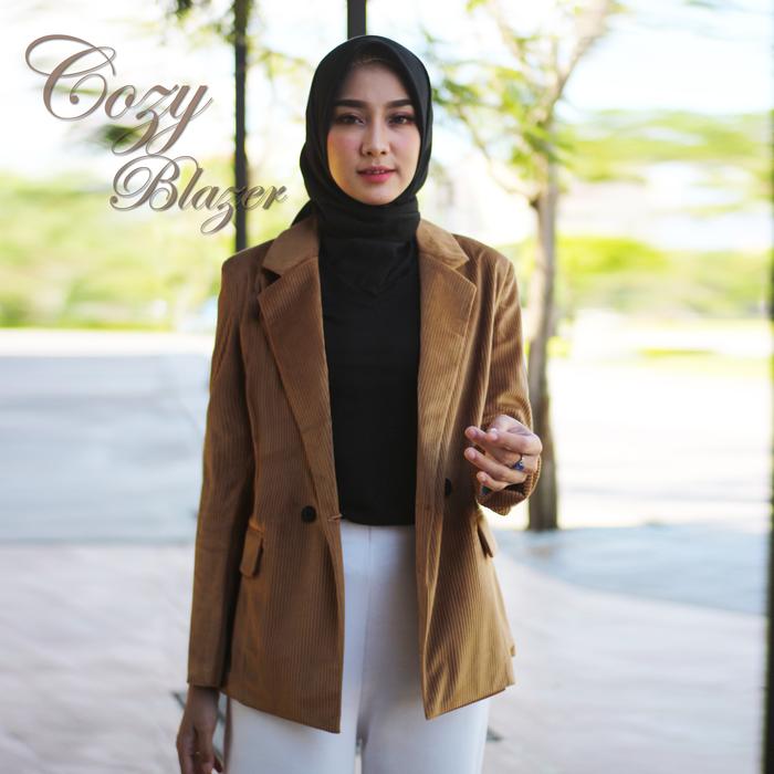 Gambar jas wanita blazer wanita terbaru realpic bergaransi salem dan coklat - Cokelat, XL dari GORGORAZ FASHION undefined Tokopedia