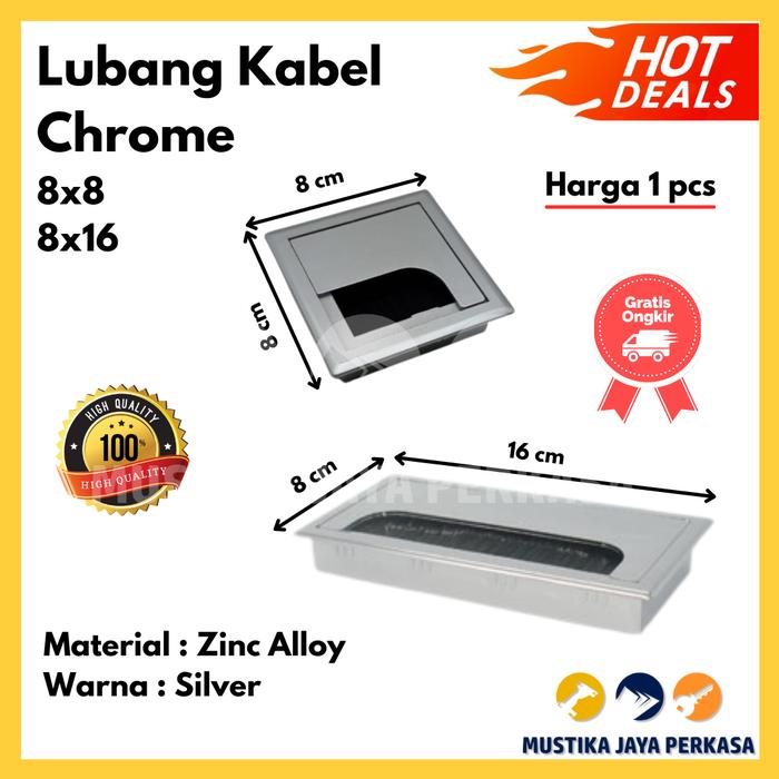 Gambar Lubang Udara Kabel Lemari Meja Chrome Silver Lubang Hawa - 8x8 dari Mustika Jaya Perkasa undefined Tokopedia