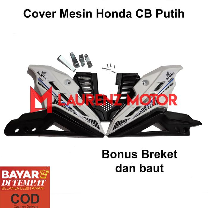 Gambar Cover Mesin CB 150R Old New Tutup Engine CB Hitam Putih Merah - Putih dari Laurenz Motor undefined Tokopedia