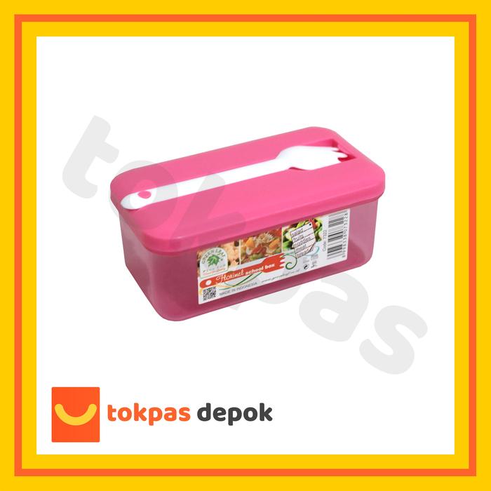 Gambar Kotak Makanan Bekal Anak Florimel 370 mL Lunch Box Green Leaf 7322 Garpu Sendok Kitchenware - Merah Muda dari Toko Pasti Puas Depok undefined Tokopedia