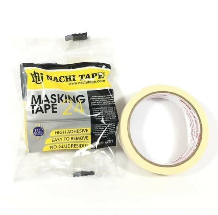 Gambar MASKING TAPE NACHI 12mm 24mm 48mm x 20 YARD isolasi kertas putih crea - 24 mm dari rejekijayasejahterabersama undefined Tokopedia