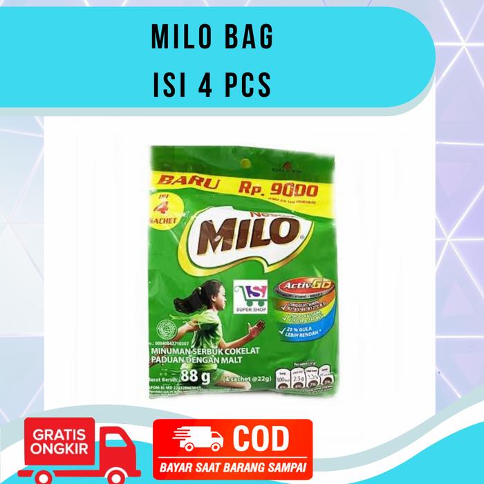 Gambar Minuman Susu Milo Bag isi 4 pak dari Berkat_Rejeki undefined Tokopedia