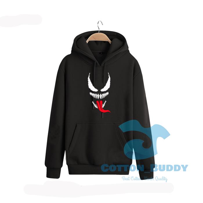 SWEATER HOODIE VENOM JAKET MOVIE THE VENOM FACE VILLAINS MARVEL M, Putih