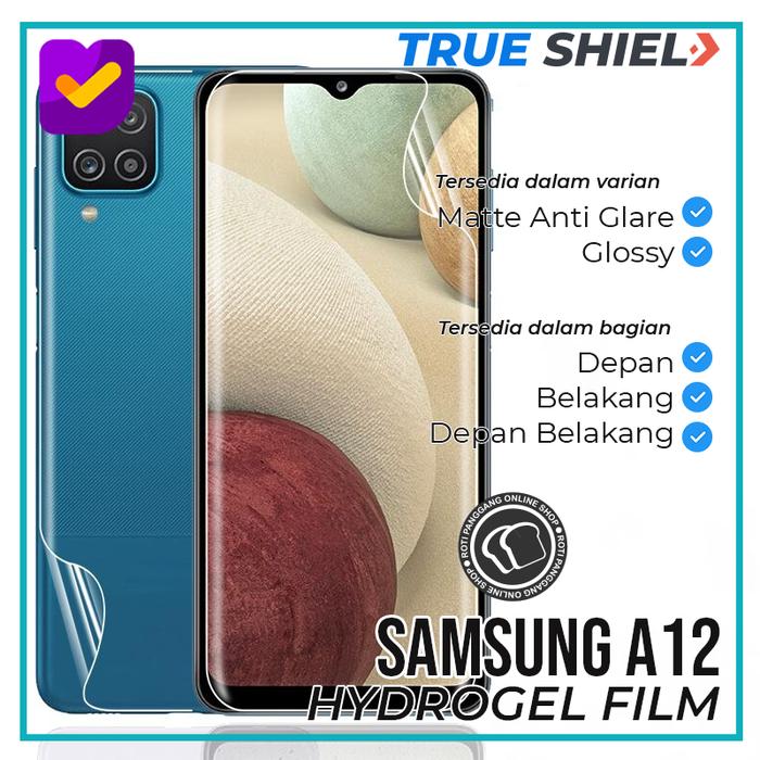 SAMSUNG GALAXY A12 HYDROGEL PREMIUM SCREEN PROTECTOR FULL COVER GLOSSY,  DEPAN