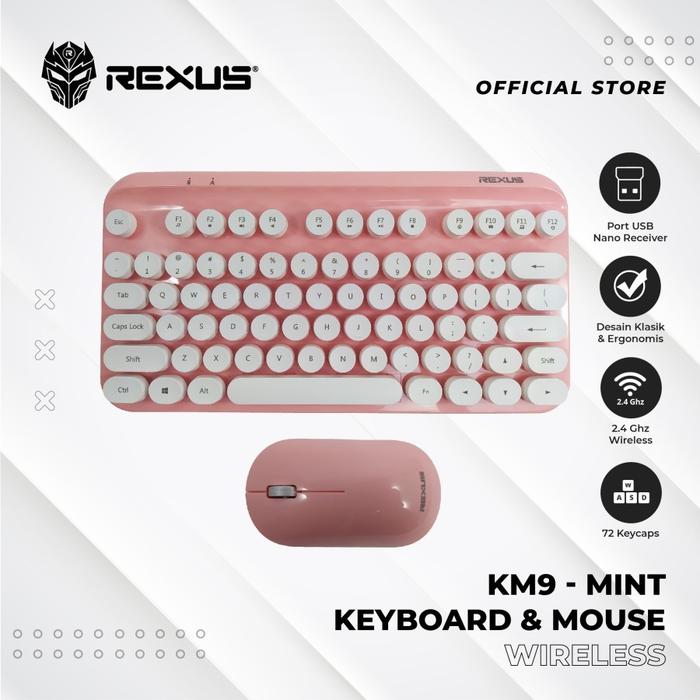 Gambar Rexus KM9 Combo Keyboard Mouse Wireless - Pink dari SuperstoreComputindo undefined Tokopedia