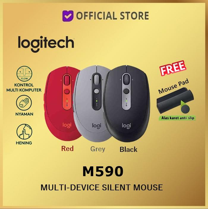 Gambar Logitech M590 Multi Device Wireless Mouse : Device Silent Mouse M 590 - Hitam dari Dunia Mas Computer undefined Tokopedia