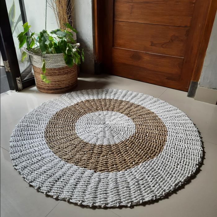 Gambar Karpet Seagrass Diameter 100cm Tipe K. Rug Seagrass Dia 100cm. - Putih dari kreasikayu undefined Tokopedia