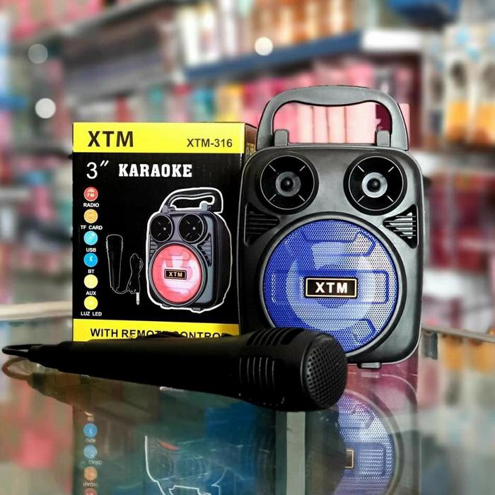 Gambar XTM-316 Speaker Mic Karaoke Wireless Portable Musik Speaker Bluetooth dari BerjuangTeruss undefined Tokopedia