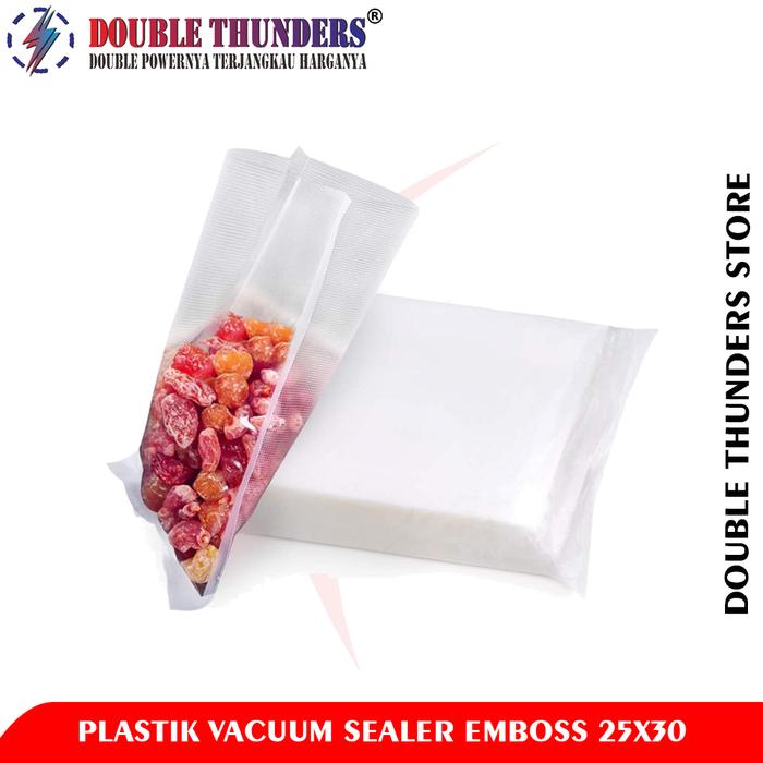 Gambar DT Plastik Vacuum Sealer Embos Vacuum Bag Sealer Isi 100 Pcs - 25CM X 30CM dari Double Thunders Store undefined Tokopedia