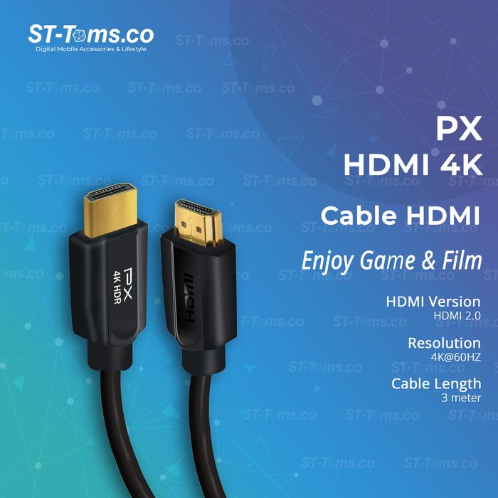 Gambar PX 4K HDMI kabel Ultra HD ARC HDMI Cable Dolby Audio - 3M dari ST-Toms.co undefined Tokopedia