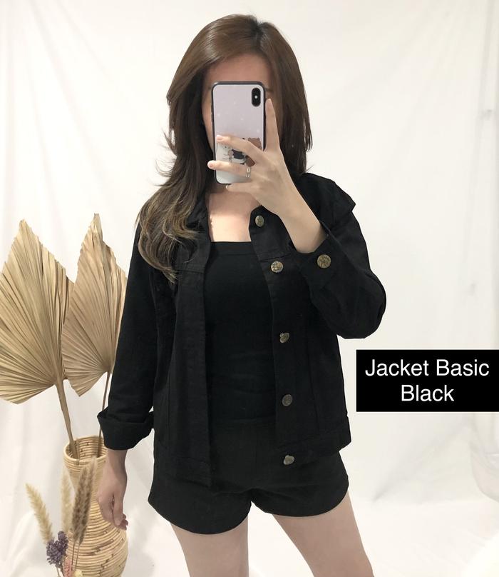 Jual Black Denim Jacket Woman - Jaket 